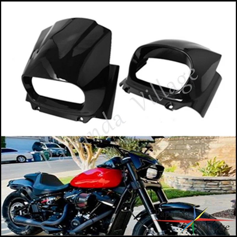 

For Harley M8 Softail Fat Bob 114 FXFB FXFBS 2018-2022 Front LED Headlight Fairing Cover Mask Cowl Shell Motorcycle Accessories