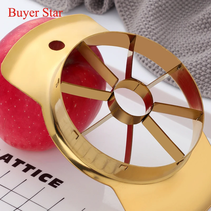 Gold Apple Cutter Slicer Stainless Steel Fruit Cutter Pear Peeler Metal Vegetable Fruit Divider tools Bar Kitchen gadgets 1pcs
