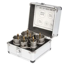 

22/30/35/45/50/65mm 6Pcs Cutter Tool Sets TCT Hole Saw Kits Tungsten Carbide Tipped Metal Drill Bits For Thick Stainless Steel