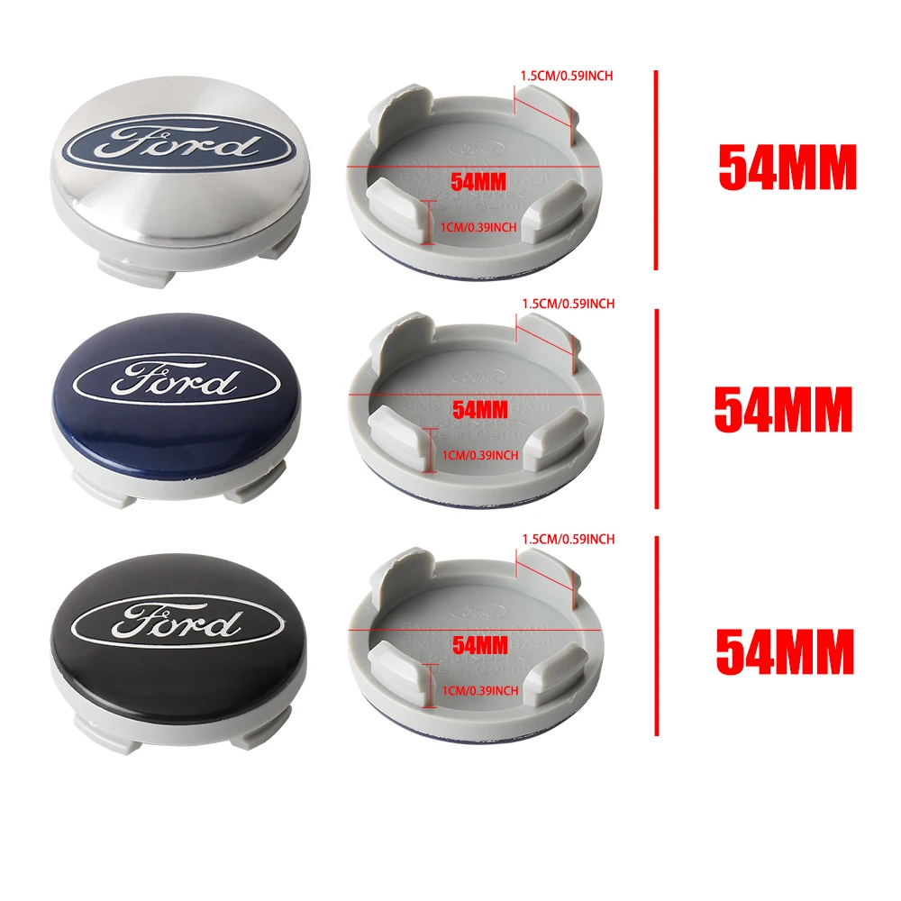 Set of 4 Stylish 54mm Auto Wheel Hub Caps - Original Design