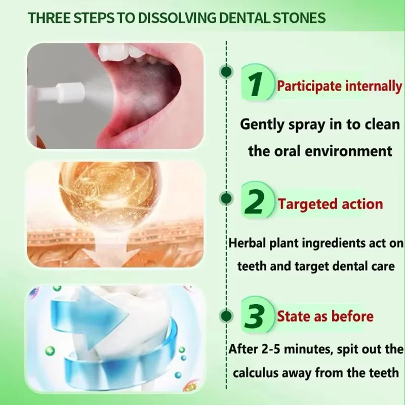 Dental Calculus Remover Teeth Whitening Spray Toothpaste Cleaning Oral Hygiene Removal Halitosis Plaque Stains Fresh Breath Care dental calculus remover