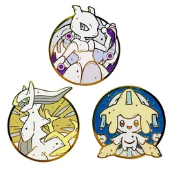 Pokemon Divine Beast Brooch Mewtwo Arceus Jirachi Golden Metal Pin Enamel Pin Creative Fashion High-quality Anime Cartoon Gift