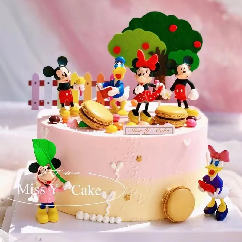 ディズニー-ミッキーとミニーマウスケーキトッパー、誕生日の装飾用の