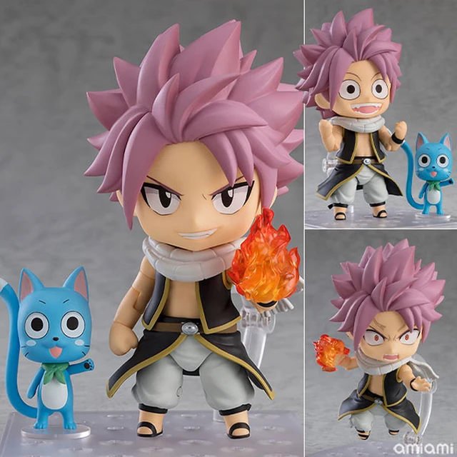  Fairy Tail Anime Character Model Statue Lucy Heartfilia/ Gray  Fullbuster/Erza Scarlet/Etherious Natsu Version of The Figure Nendoroidt  Desktop Decoration Gift : Toys & Games