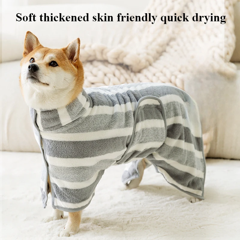 Pet Bathrobes Super Absorbent Dog Quick Drying Coral Fleece Bath Towels Dog Products Shower Sets Medium Large Dogs cats