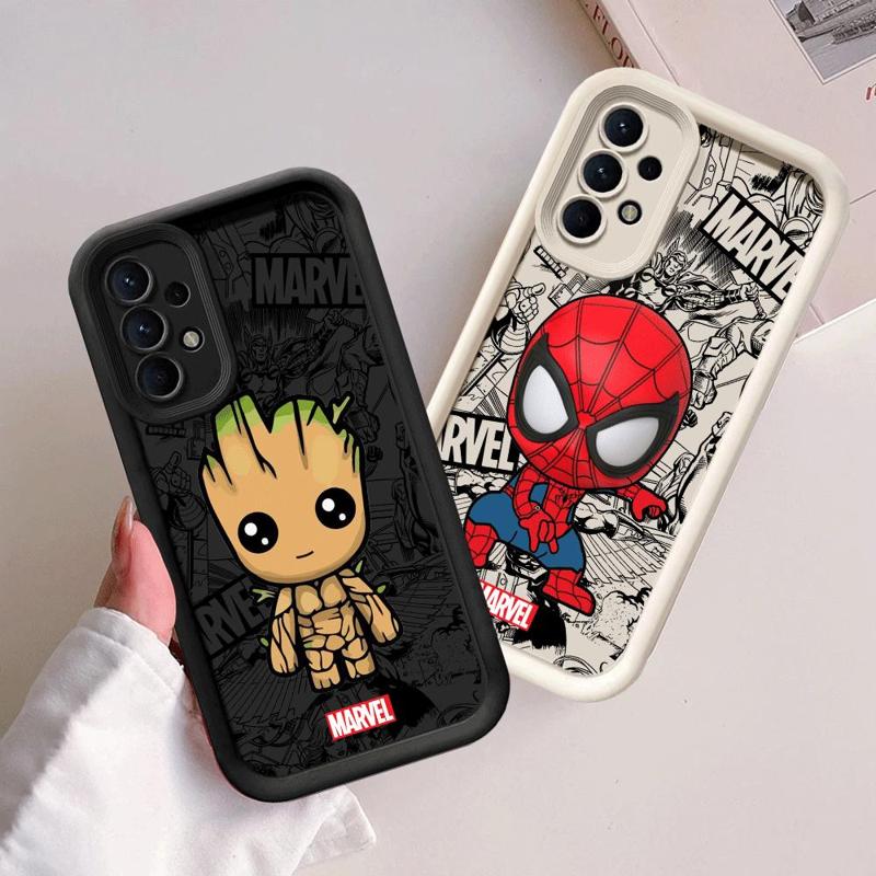 Phone Case for Samsung Galaxy A12 A13 A14 A22 A23 A24 A32 A33 A34 5G Silicone Soft TPU Marvel Groot Spiderman Cover