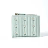 Stylish Clutch Affordable PU Leather Short Wallet New Mini Zipper Money Bag Solid Color Flower Card Holders Girls Women Purse 6