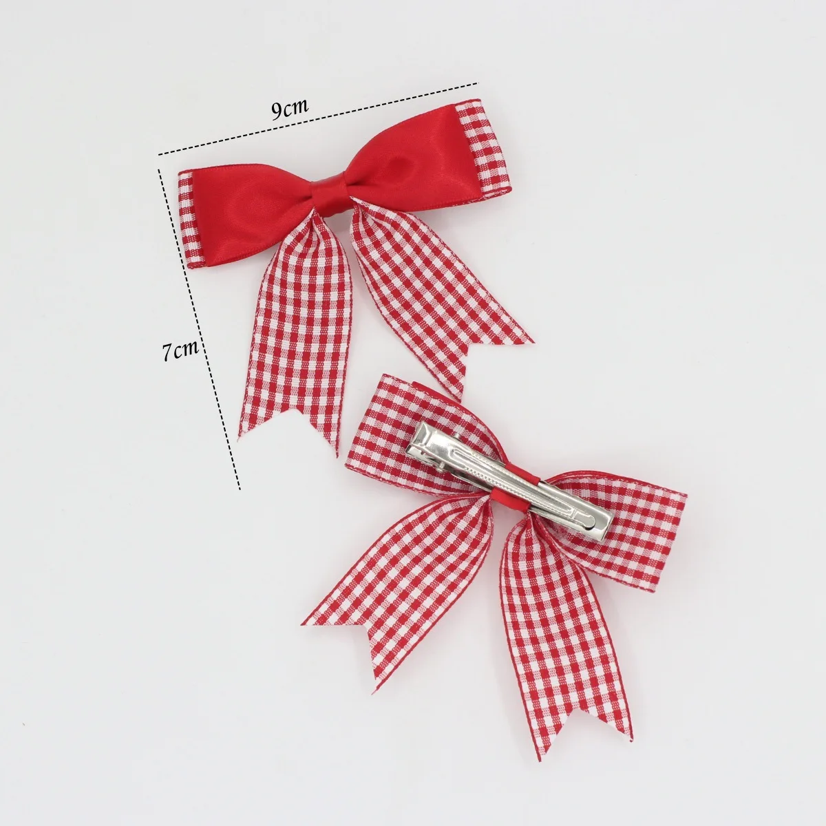 Charming British Plaid Bow Hairpins for Girls - Elegant Hair Clips & Accessories