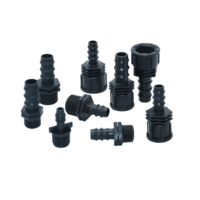 4pcs 1/2" 3/4" 1" Thread To Barb 16mm 20mm 25mm 32mm PE Hose Connector Adapter Garden Irrigation System Pipe Fittings