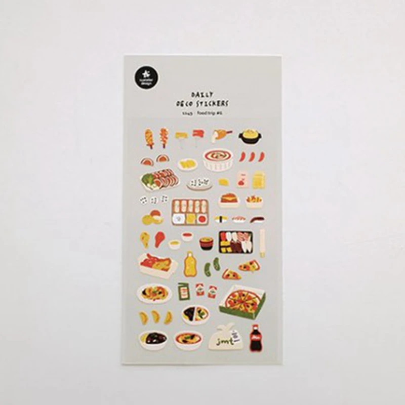 Korea Suatelier Food Trip6 Sticker Cute Japan Style Foods Scrapbooking Journaling Decorative Sticker Stationery Craft Supplies