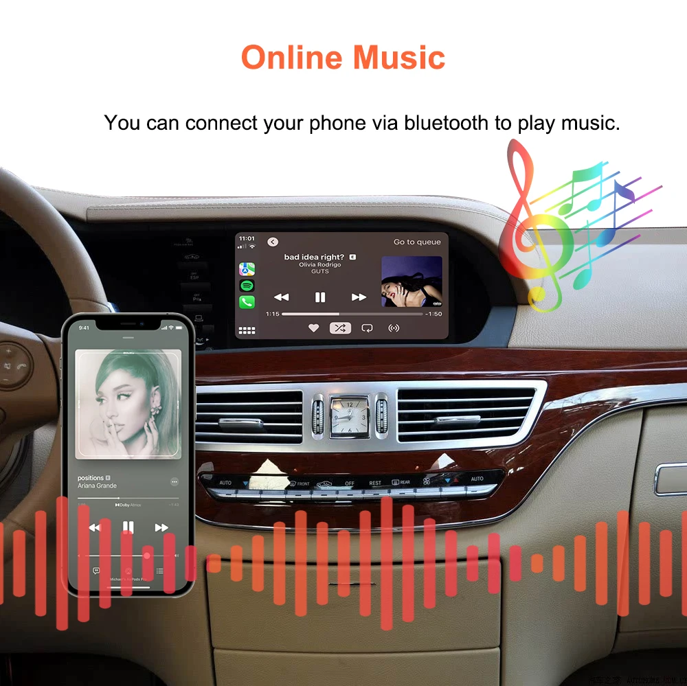 Bonroad Wireless Carplay Android Auro Interface For Mercedes Benz S Class W221 2009-2013 NTG3.5 Retrofit Kits Airplay Mirrorlink – Detail 11