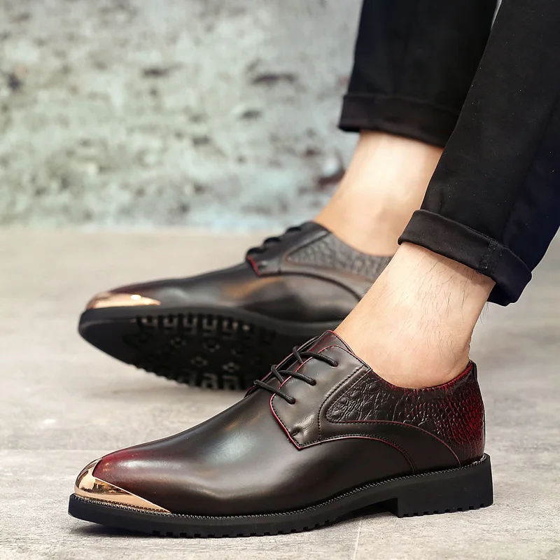 

Italian Oxford Shoes Men lace up Luxury Patent Leather Wedding Shoes Pointed Toe Dress Shoes man Classic Original Derbies Shoes