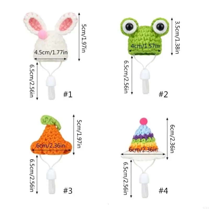 M7BB Funny Hamster Hat Rabbit Ears Shaped Costume Birthday Guinea-Pig Headgears Supplies Adjustable Handwoven