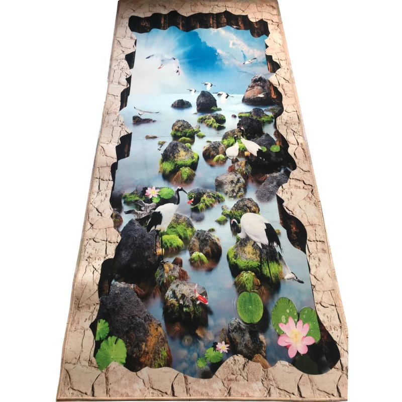 

Scenery 3D Carpet Home Decor Corridor Hallway Rug Plant Living Room Area Rug Rose Floral Board Rug for Girls Bedroom Kitchen Mat