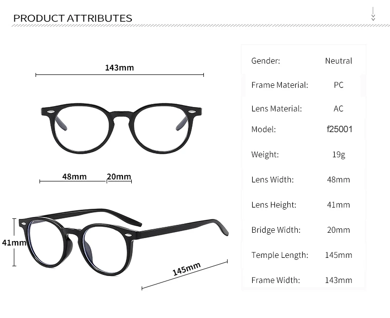 1/5 stücke Runde Brille Rahmen Frauen Vintage Weibliche Fahren Brillen Optische Anti-Blau Licht Brillen Rahmen Einfache Rahmen ﻿ – Detail 6
