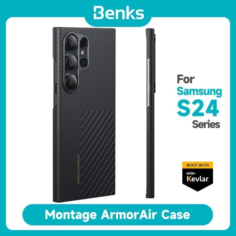 

Benks Montage ArmorAir Case built with Kevlar® 600D+1500D for Samsung Galaxy S24Ultra S24+ Ultra-Thin MagClap Protective Case