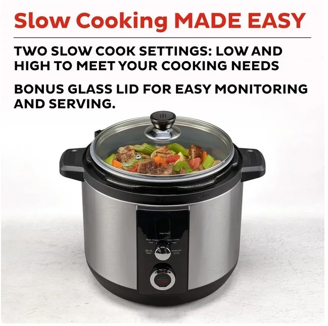 6QT Easy 3-in-1 Slow Cooker, Pressure Cooker, and Sauté Pot 2
