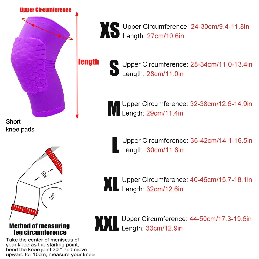 Knee pad Knee support Knee support sleeve Knee brace Knee wraps Knee patch BraceTop 1 PC Honeycomb Knee Pads Strengthen Kneepad Crashproof Antislip Basketball Leg Knee Sleeve Protective Pad Support Guard