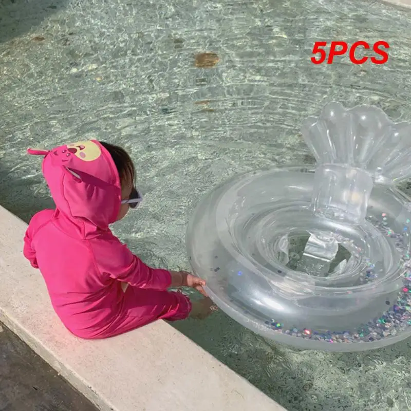 

5PCS Seat Circle Leak Proof Swimming Circle Soft Children Swimming Accessories Life Buoys Mermaid Shaped Swim Ring Safe