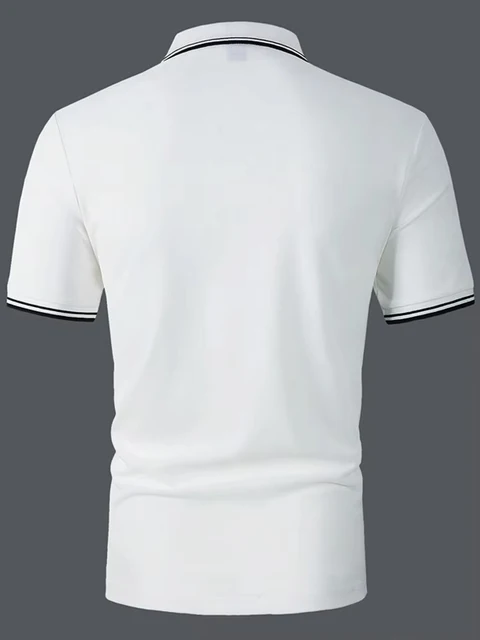 Men's Golf Shirt Polo Shirt Work Casual Lapel Short Sleeve Basic Modern Color Block Patchwork Spring & Summer Regular Fit 5