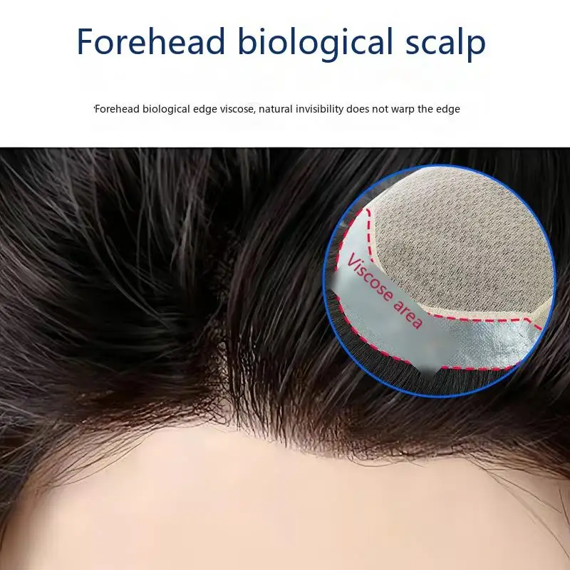 Men Slik Base Toupee Clips in Human Straight Hair System Wigs Human Hair Male Prosthesis Asian Wig Man Nat Human Hair Toupee