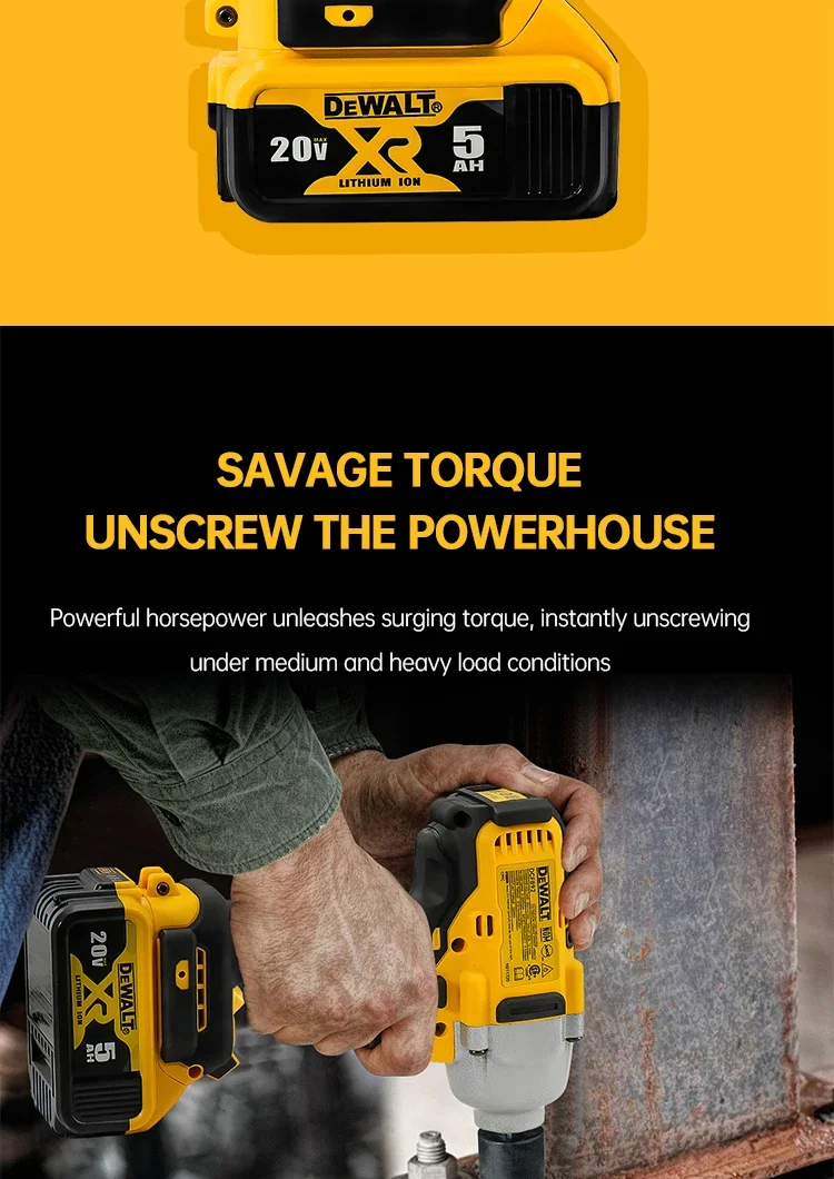 Description Picture 4 of itemDewalt DCF892 812N.m Brushless Electric Wrench 1/2 Inch Cordless Impact Driver High Torque Three Speed Auto Repair Power Tools