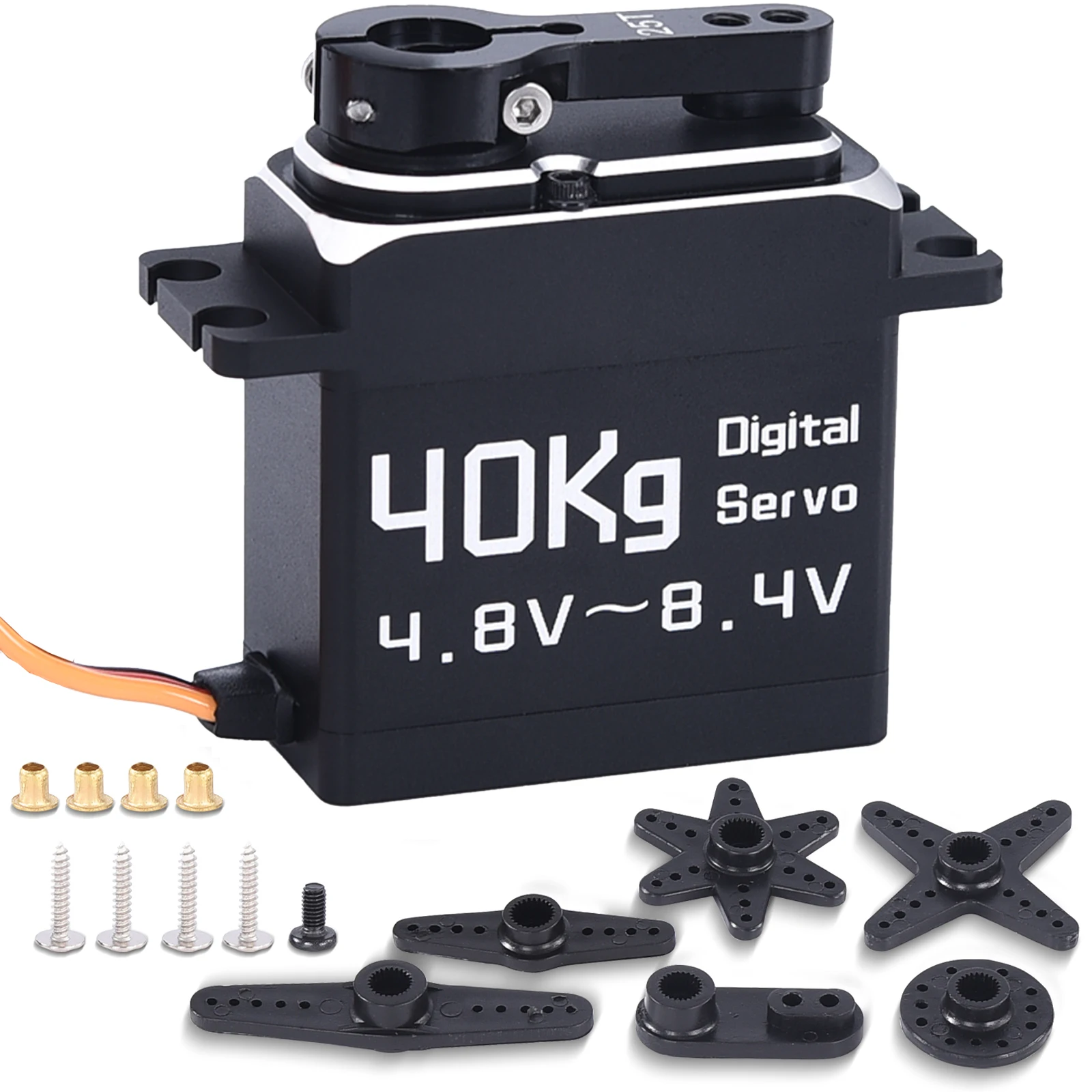 

40KG Waterproof Digital Servo 8.4V High Torque Full Metal Brushless Motor Stainless Steel Gear for RC Car,Robotic DIY,Off-Road