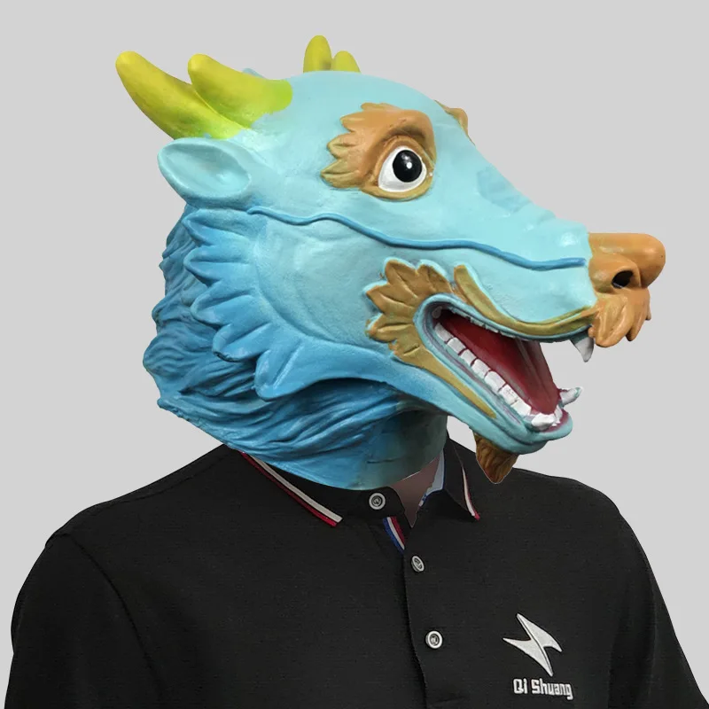 

Китайская маска с животными дракона, искусственная голова для косплея, чехол для Хэллоуина, маскарада, танца, выступления, карнавальных костюмов, реквизит, новинка 2024