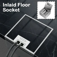 Prise de sol dissimulée ultra-mince en acier inoxydable 304, étanche et intégrée pour surfaces plates, prise ue 130mm X 130MM 1