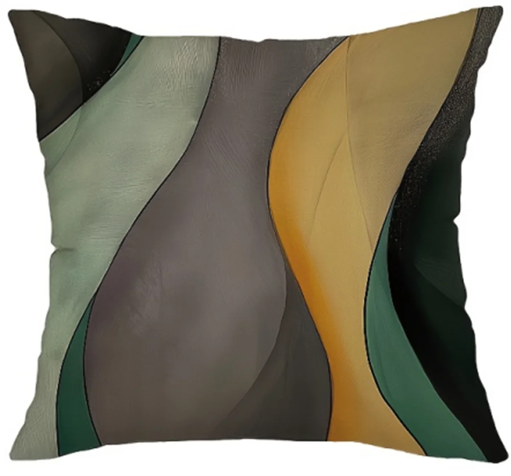 1 piece set of Bohemian geometric wave print pillowcase, fashionable abstract modern decoration cushion cover, unfilled pillow c 4