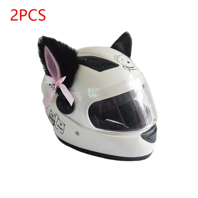 Un Ensemble De Casque De Moto Oreilles De Chat Cloches Décoration