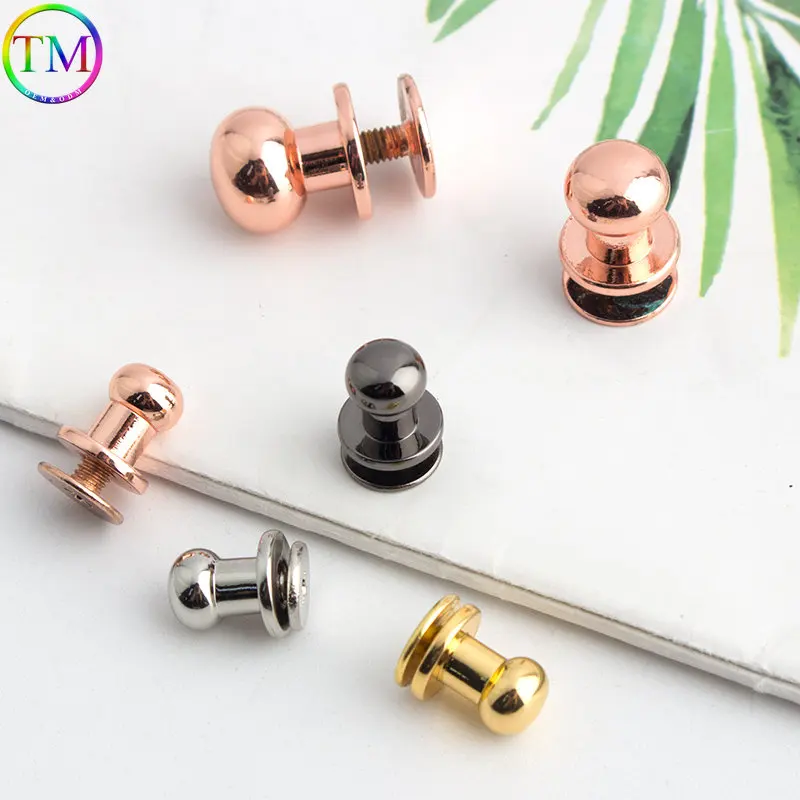 4mm 6mm 7 8 10mm 12mm Metal Rivets Soild Copper Round Nail Round Head Diy Leather Screw Back For Craft Bag Belt Wallet Shoes