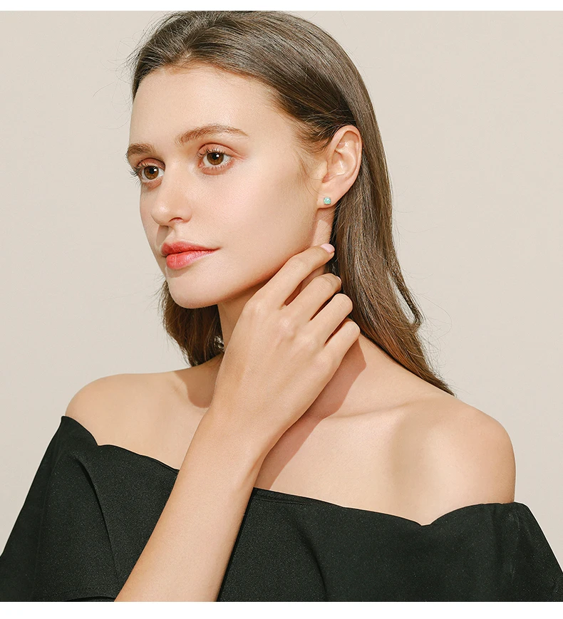 MODIAN Natural Opals Series Jewelry Set 925 Sterling Silver Luxury Finger Ring & Stud Earrings For Women Fine Jewelry Gift