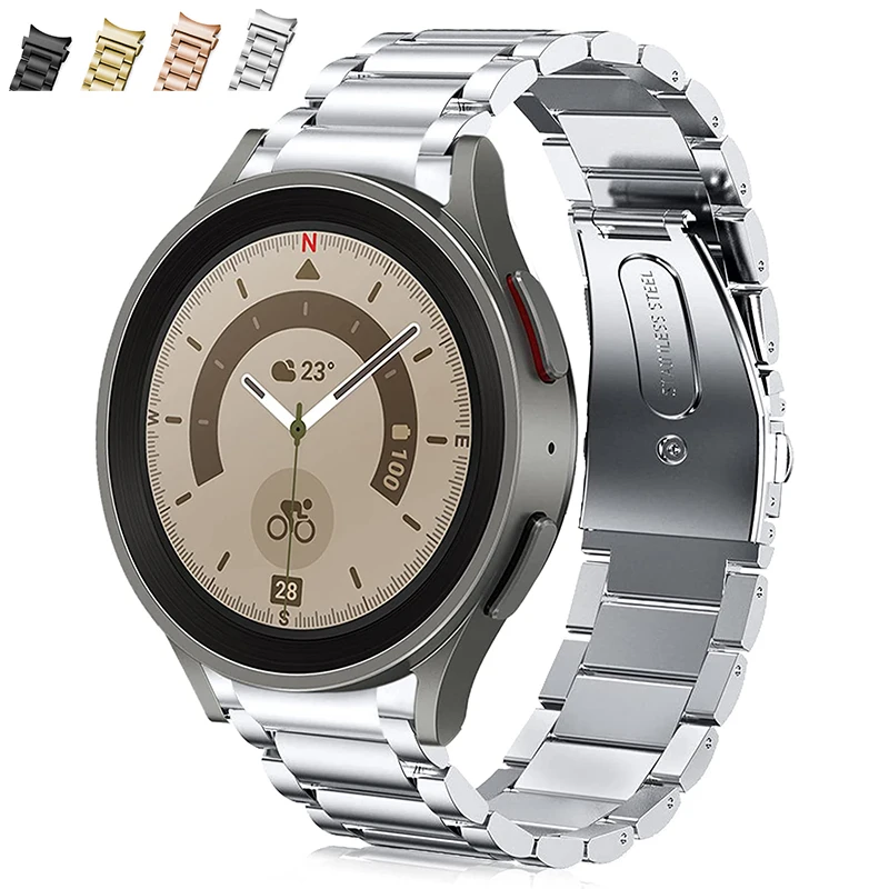 

Ремешок для часов Galaxy Watch 5 Pro 45 мм/Watch 4 Classic 46 мм 42 мм, металлический сменный Браслет из нержавеющей стали, деловой браслет, без зазора
