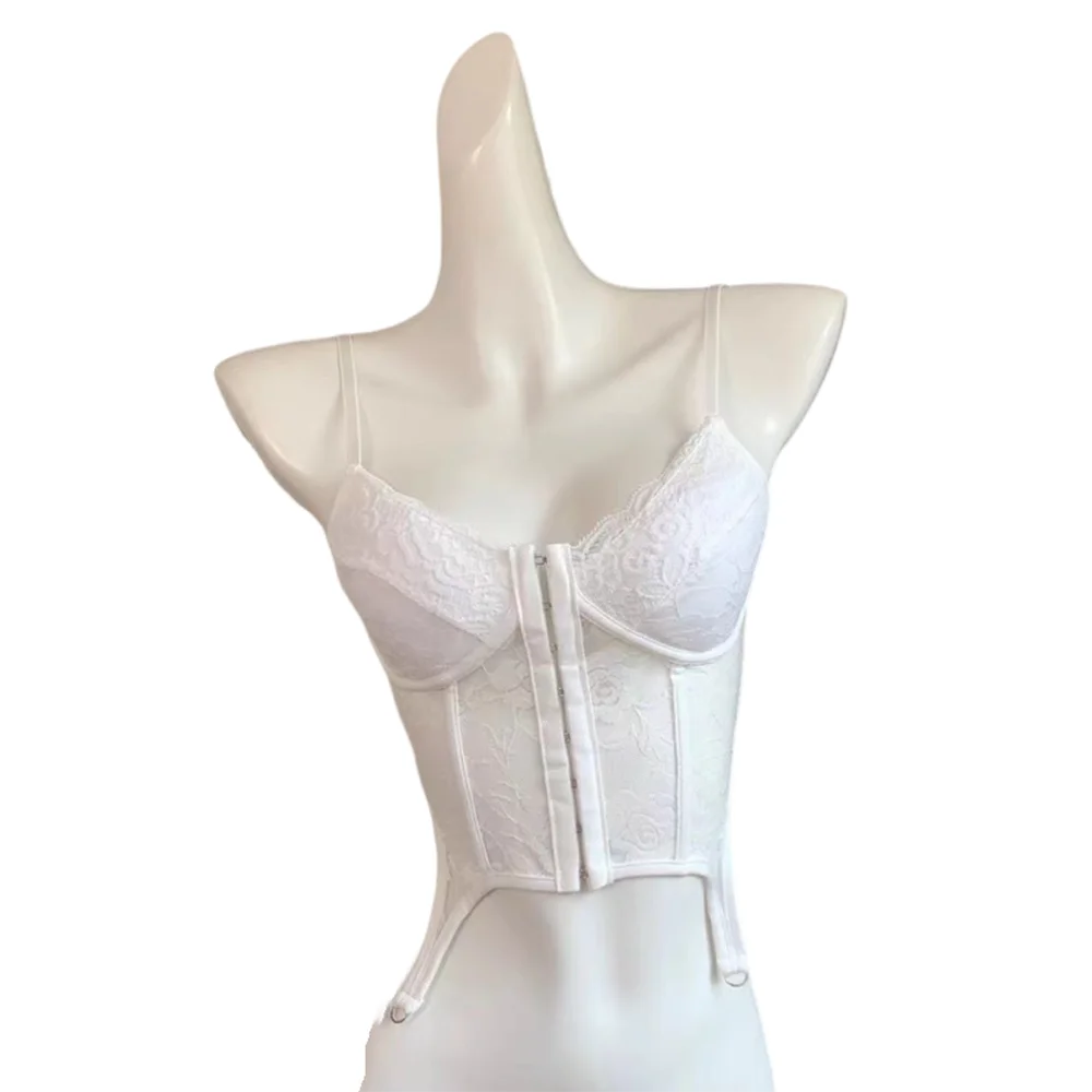 Sexy V-Neck Sexy Lace Corset Top Slim Fit INS Hollow Suspender Vest Adjustable Straps Wrap Chest Slim Bodice Girl