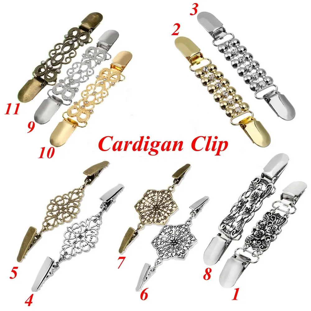 Vintage Sweater Clip Cardigan Connection Buckle Collar Clip Fashion Winter Sweater Blouse Pin Shirt Collar Charm Gift