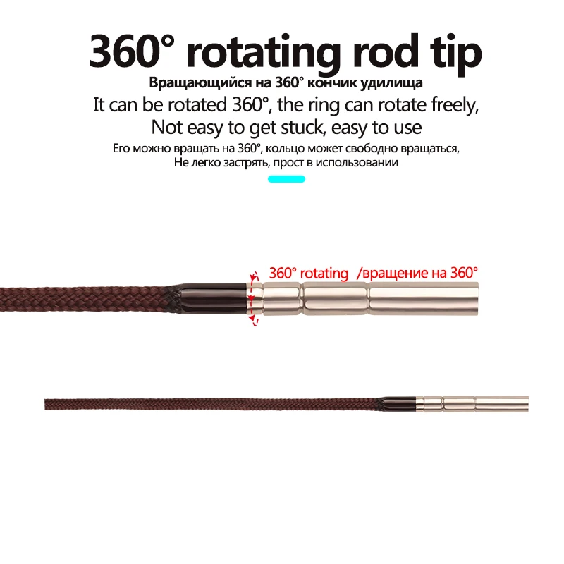 Fishing Swivels 5PCS Rod Tip Swivel Stainless Steel Swivel Anti-rod Tip Main Line Winding Universal Rotating Rod Lake River Fishing Tools Tackle