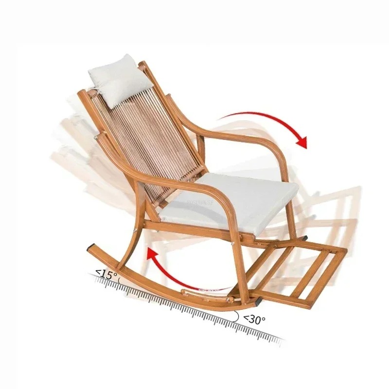 Home Outdoor Furniture Aluminum Alloy Outdoor Garden Sofas Rocking Chair Modern Living Room Sofa Garden Balcony Leisure Recliner