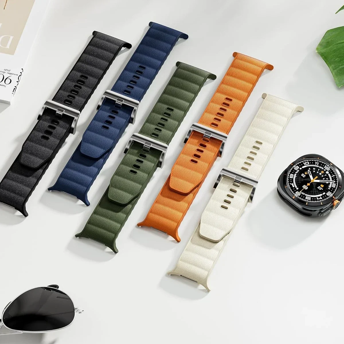 Premium Silicone and Nylon Sport Band for Smart Watches - Compatible with 47mm Cases