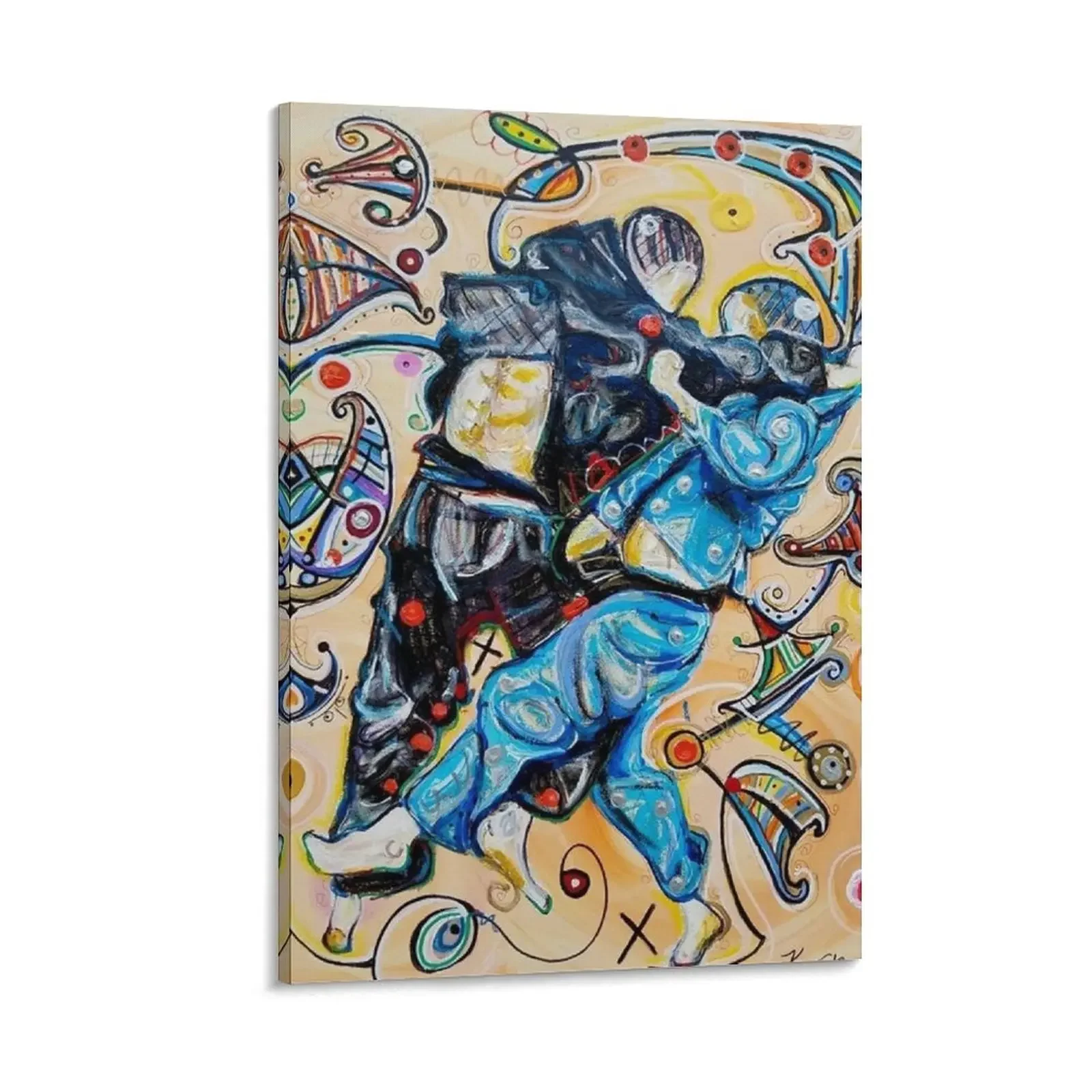 

Jiu-Jitsu Blue -BJJ- Original Painting -Art By Kim Dean Canvas Painting korean room decor home decoration accessories
