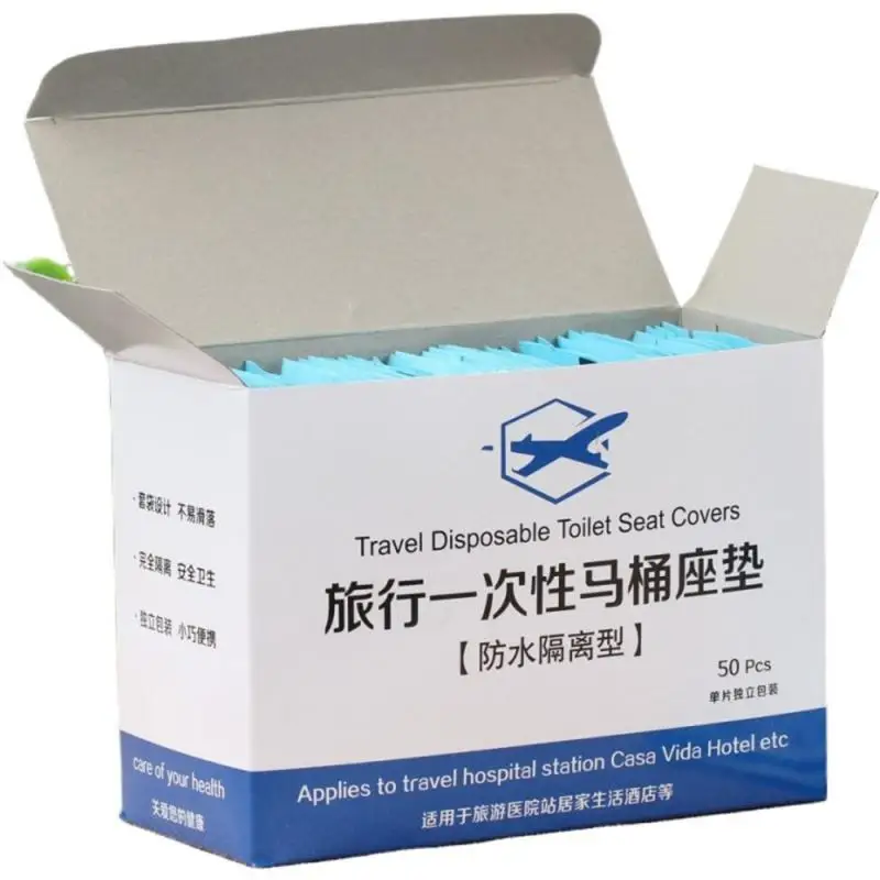 Disposable Toilet Seat Cover Mat Plastic Waterproof Toilet Cover Cushion Paper Bathroom Accessories