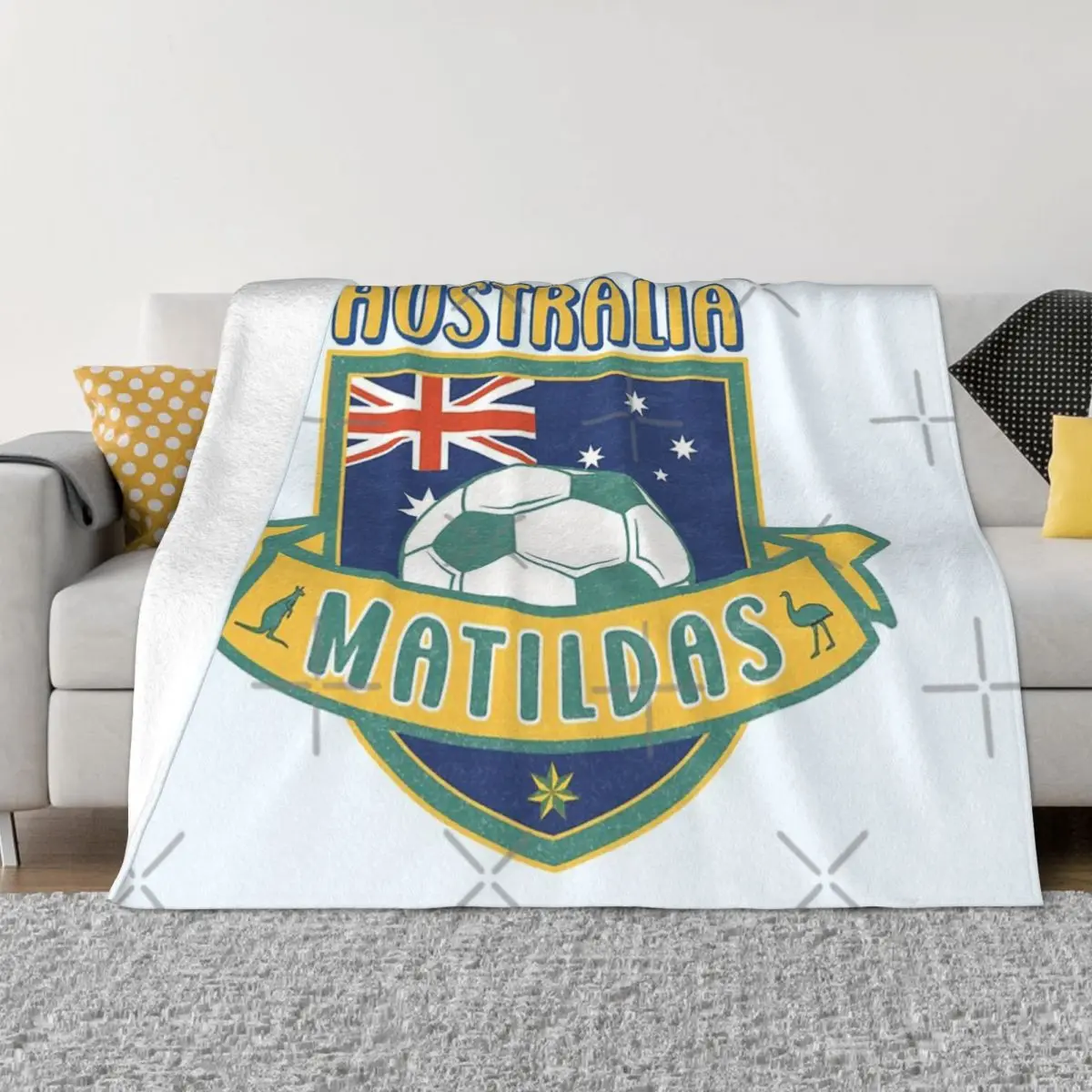 Stemma Di Calcio Delle Donne Australiane Matildas Coperta Copriletto Sul Letto Soffici Coperte Morbide Ultralight