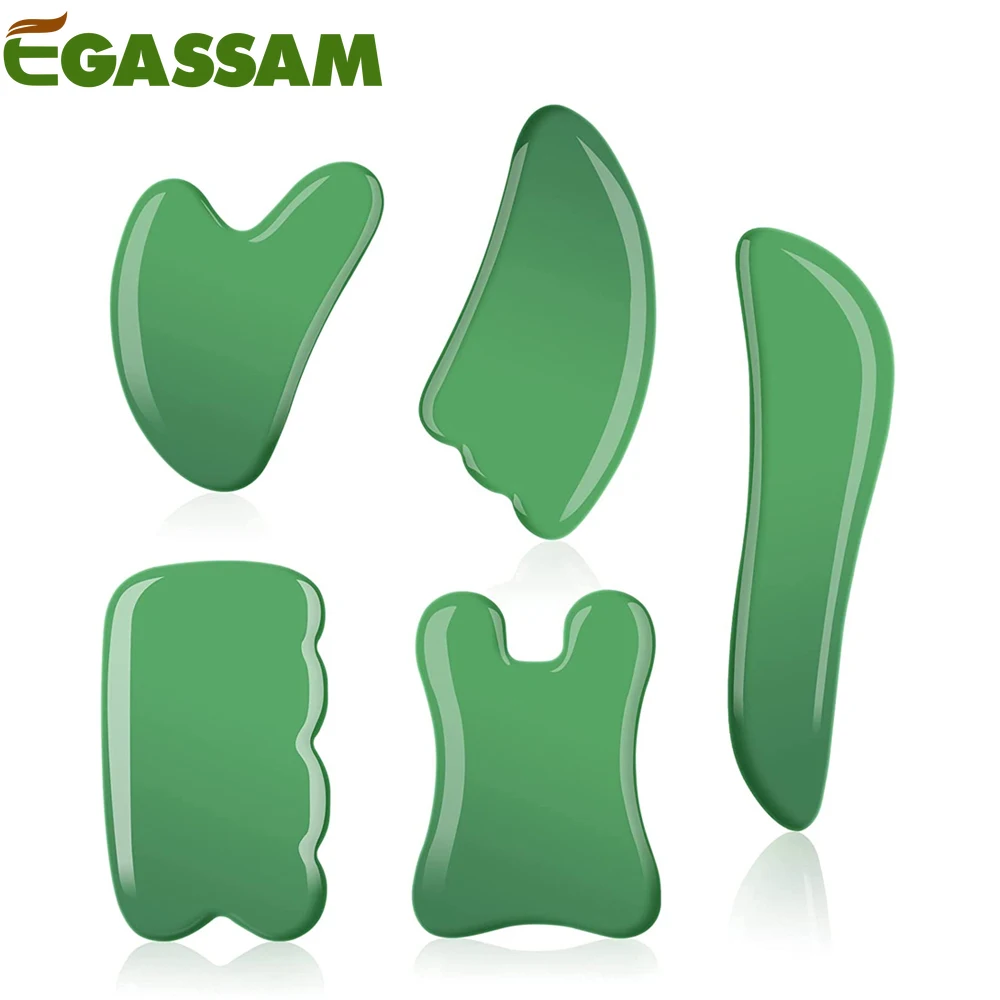 1Pcs Natural Jade Face Massager Gua Sha Tool Scraping Massage Tool for Face Back Arms and Neck Pain Release