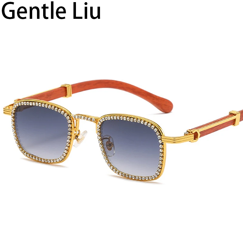 

Vintage Square Rhinestone Sunglasses Men Women 2023 Luxury Brand Small Rectangle Sun Glasses For Male Computer Eyeglasses UV400
