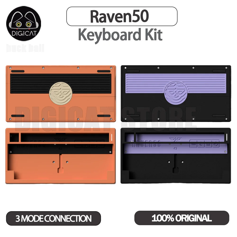 Raven50 기계식 키보드 키트, 3 가지 모드 블루투스 무선 키보드 키트, 개스킷 맞춤형 단일 키 슬롯 키보드 키트 액세서리