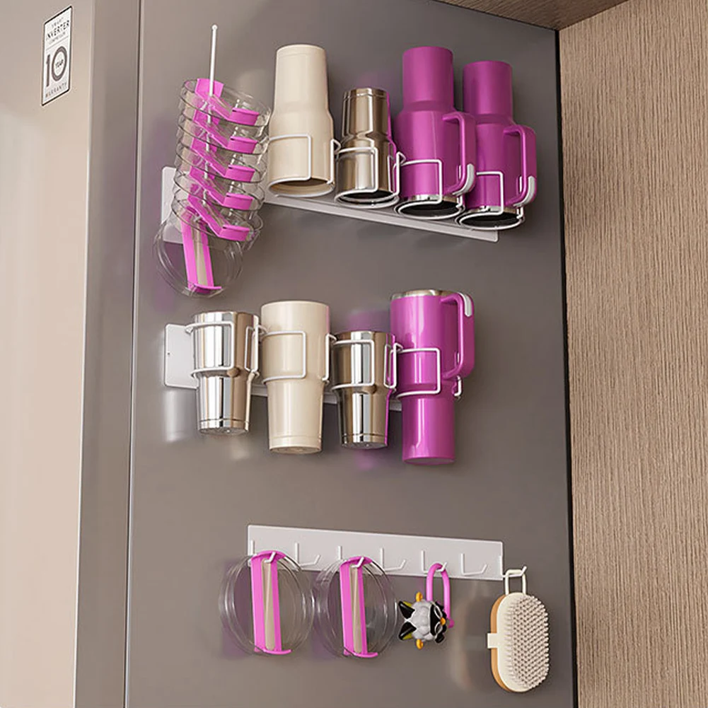 Water Bottle Organizer for Stanley Cup Accessories Magnetic Cup Storage Organizer Holder Kitchen Rack For Refrigerator