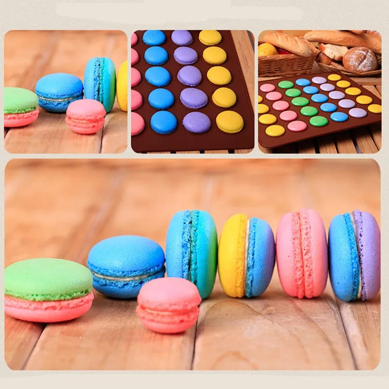 2pcs Non-Stick 30-cavity Silicone Macaron Baking Mat Baking Sheet