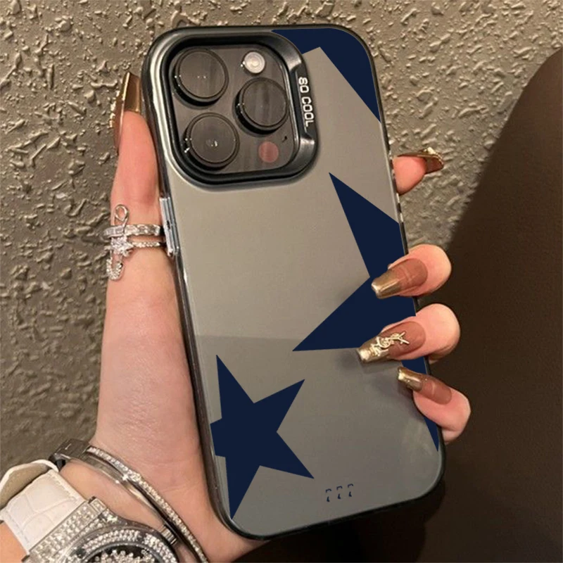 Cool Black Leopard Print Star Matte Phone Case