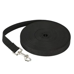 Durable Nylon Dog Training Leash - Adjustable Long Lanyard - 10m (Black)
