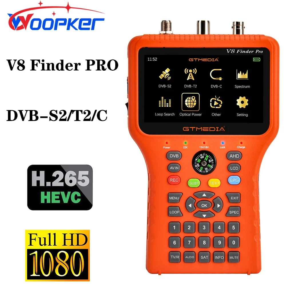 Satellite Finder GTmedia V8 Finder Pro DVB-S2 DVB-T2 DVB-C AHD H.265 Satellite Meter Satellite Finder Better Than Satlink TV tuners